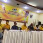 DPD II Partai Golkar saat menggelar konfrensi pers terkait pencopotan Wakil ketua DPRD Bangkep sebagai ketua Golkar Bangkep, Senin (14/3/2022). FOTO : LIA